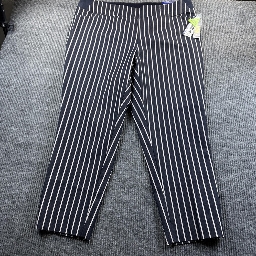 Investments Pants Womens‎ 18W Navy Striped Ankle Park Ave Fit Secret Support